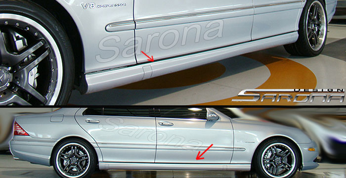 Custom Mercedes S Class Side Skirts  Sedan (2000 - 2006) - $790.00 (Part #MB-014-SS)